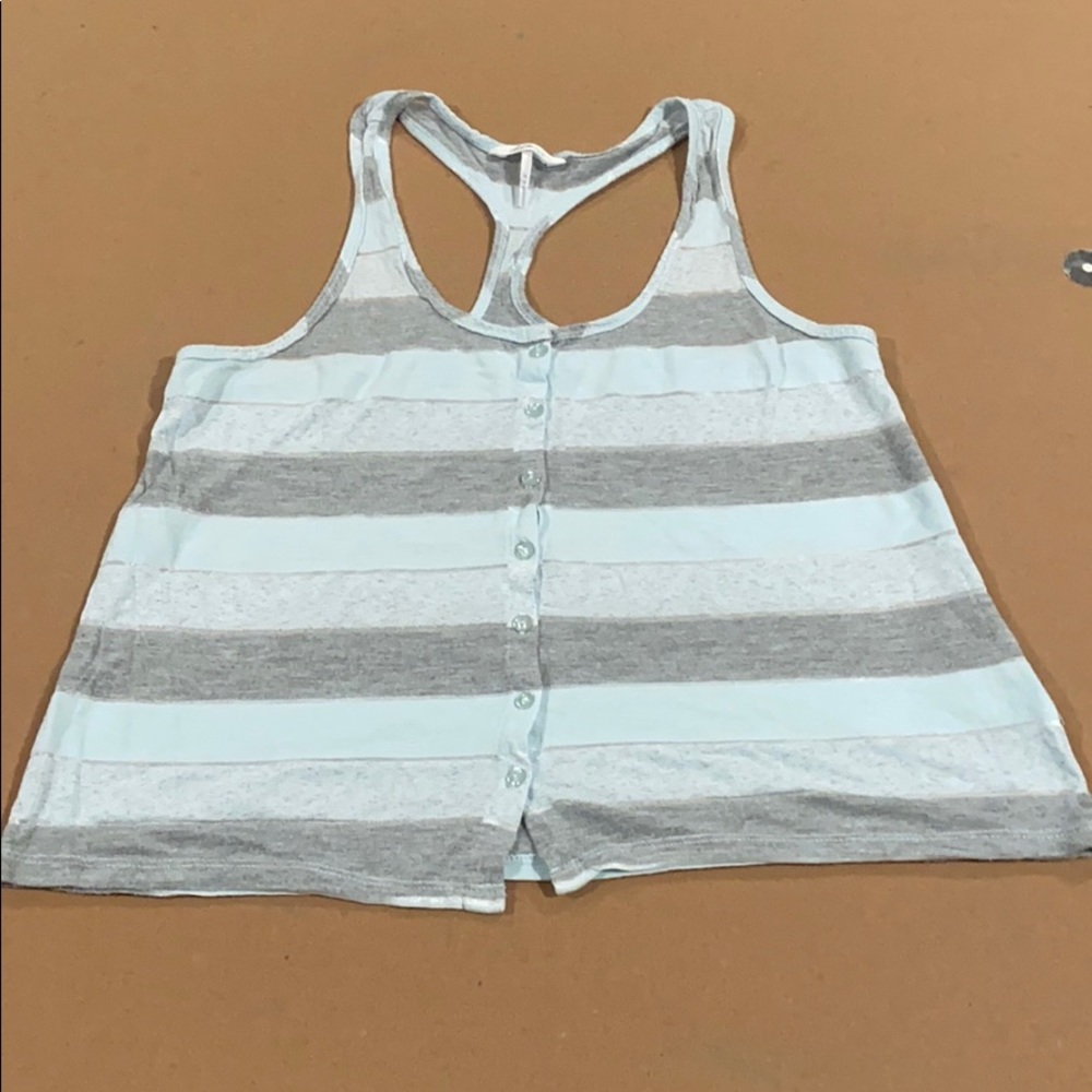 Kinna RacerBack Stripped Tank Sheer Details Size M